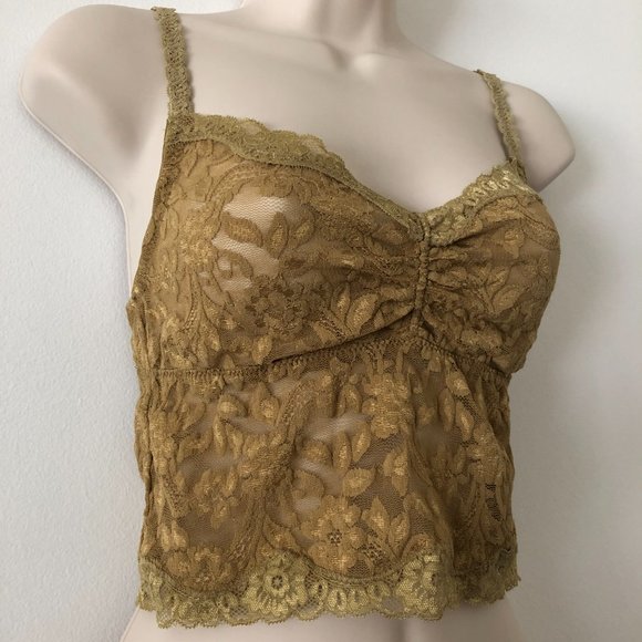 Moda International Other - NWOT Moda International Lace Bralette in Gold/Olive Size S